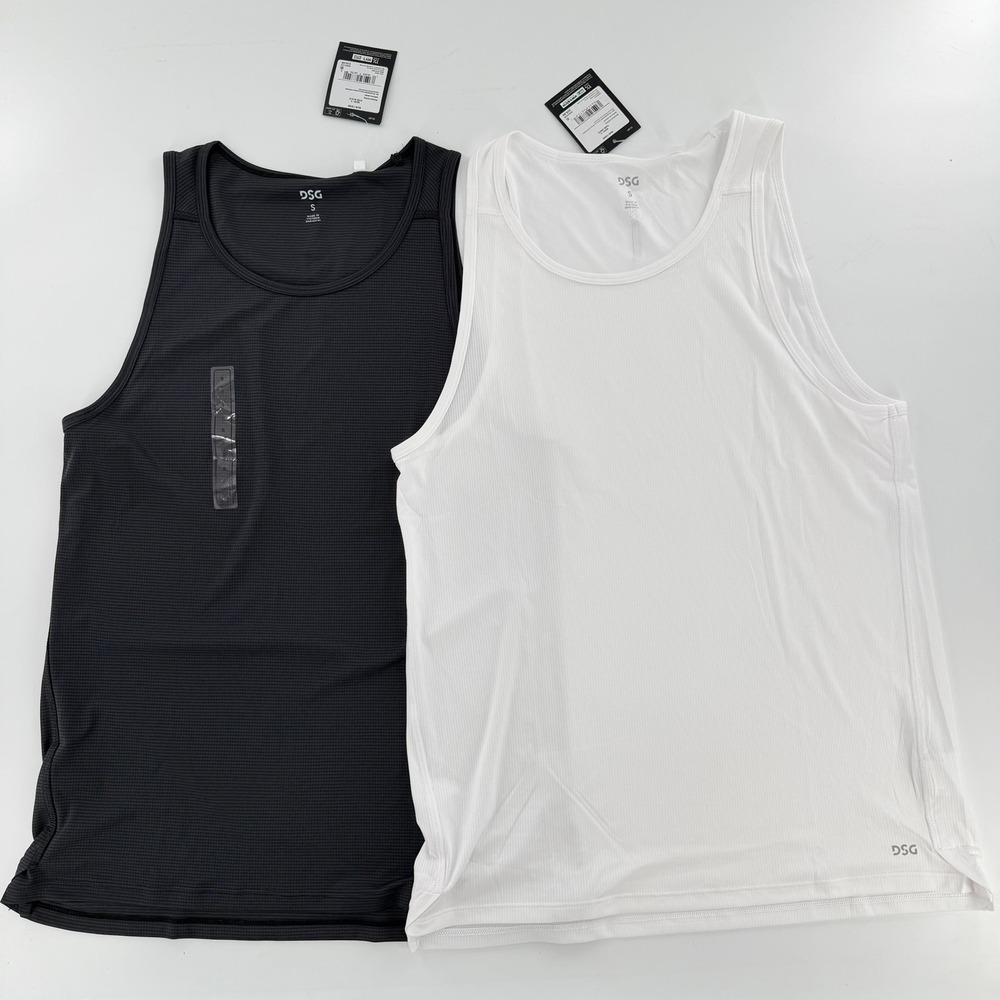 DSG Run Tank Bundle Athletic Mens Small Black White Performance Sleeveless